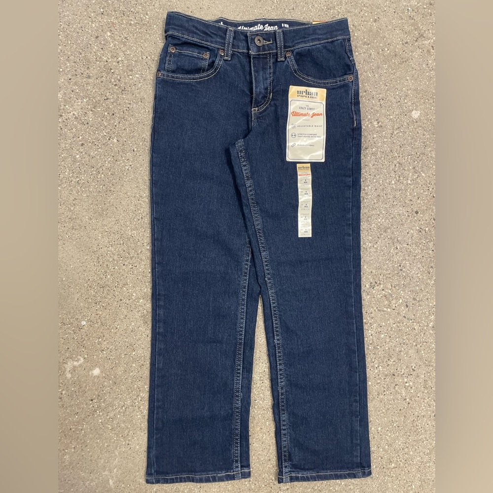 NWT the Crazy Comfy Ultimate Jean - Urban Pipeline Dark Wash Straight Leg size 8